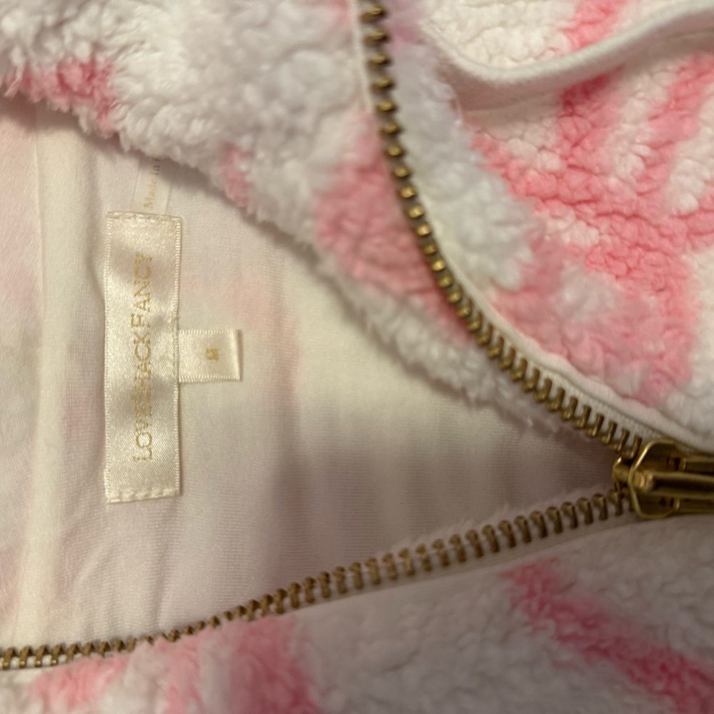 LoveShackFancy Pink and White Teddy Jacket - Picture 6 of 7
